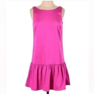 BCBGeneration Hot Pink Ruffle Hem Sleeveless Dress
